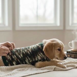 Hand made dog sweater. Size medium. Will fit dogs no more than 9lbs